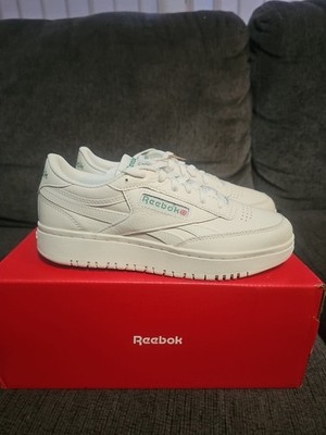 Women Reebok Club C Double Revenge Shoes Sneakers Chalk White Green Sz 9