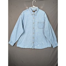 Route 66 Original Clothing Co Denim Shirt Mens 2XL Blue Long Sleeve Button Down