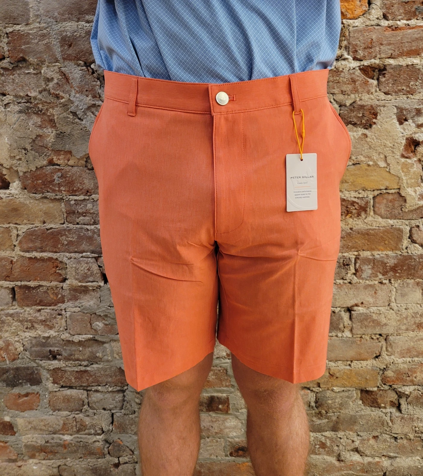 NWT Men Peter Millar Shackleford Perf Hybrid 9" Inseam Short Azalea #MS25EP00