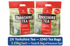 Yorkshire Tea, Pack of 2 – 1040 Tea Bags, 3.25kg Each–Total 6.5kg of Premium Tea