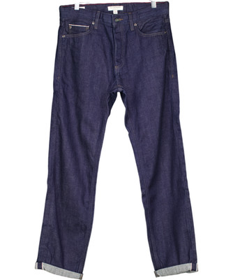 M&S Blue Straight Fit Japanese Rigid Selvedge Jeans W30