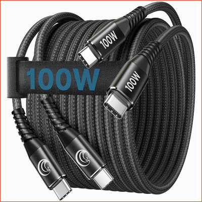 USB C Kabel 100W 2 Stück 2m Nylon Schnellladekabel PD 3.0 für iPhone Samsung