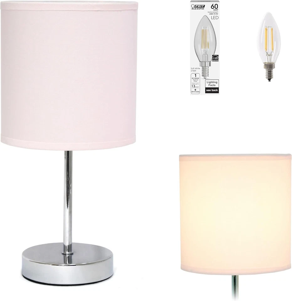 Mini abajur de mesa cromado elegante com LED branco macio - Ideal para quarto ou mesa - Imagem 3 de 4