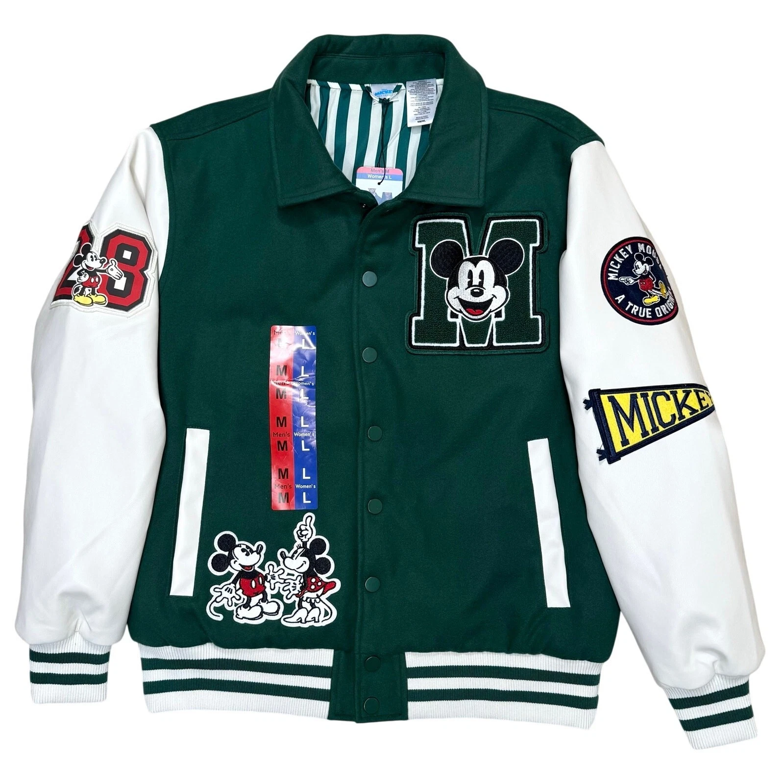 New Disney Mickey Letterman Jacket Varsity Coat Mens M Womens L NWT