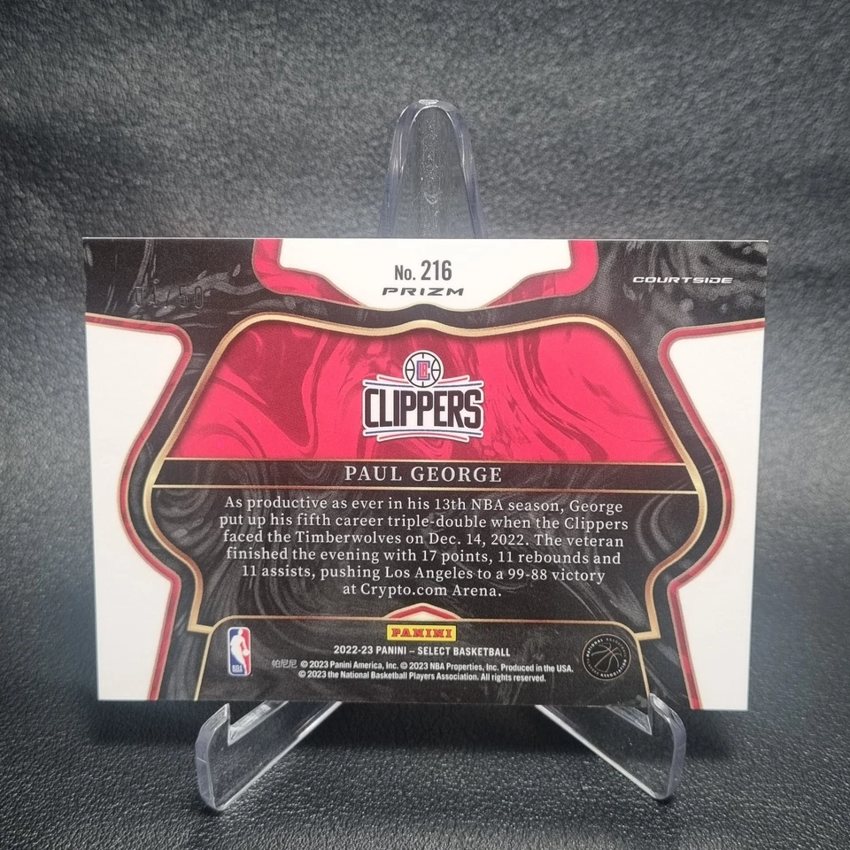 2022-2023 Paul George 4/50 Panini Prizm Green Select NBA - image 2 of 4