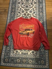 Chevrolet Camaro Sweatshirt Men  s M Red Crewneck Pullover GM Retro Car Style