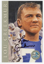 1998 NFL Hall of Fame LOU CREEKMUR Signature Series AUTO /2500 Detroit Lions