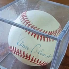 Vince Coleman Signed Rawlings Official National League Baseball w/ Display Case