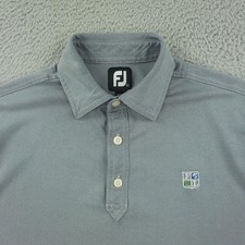 FootJoy Polo Shirt Mens Large Gray Performance Golf Short Sleeve Polyester Logo