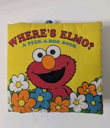 Where's Elmo? Peek-A-Boo Book Cloth Sesame Street Soft Play Baby Touch Feel 1999