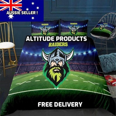 NRL  New Canberra Raiders Rugby League Doona / Duvet Cover and 2 Pillow Slips