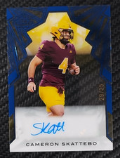 2025 Leaf Trinity Cameron Skattebo Blue Acetate 29/35 AUTO Rookie GIANTS #CA-CS1
