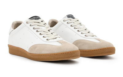 Allsaints Z5687 Men's White/Gum Leather Leo Low Top Sneaker Size