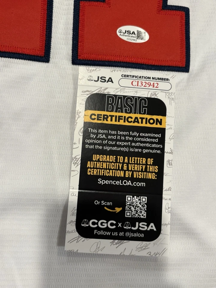 Camiseta deportiva de béisbol firmada autografiada por Ryan Zimmerman de los Nacionales de Washington con certificado de autenticidad JSA Foto 2 de 2