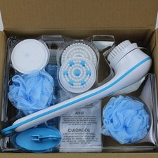 Idea Village Spin Spa Electric Body Brush Set White Blue SPSPAWH OPEN BOX