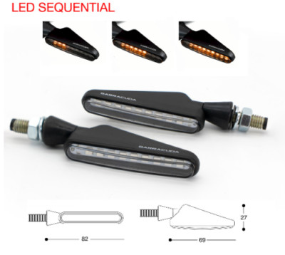 SEQUENTIELLE LED-Blinker 82x27 für Motorrad / Roller ARCTIC CAT AJP ATALA BAOTIAN