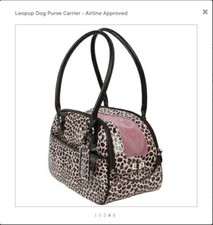 Cute Luxury Plush Pet Puppia Dog Purse Carrier - Airline Approved- Leopard Print