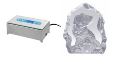 Glas Kristall Figur Dackel mit LED Base mit Farbwechsel Geschenkset LB06 GL280