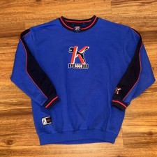Puma King Crew Sweatshirt Mens Medium Thermal Long Sleeve Blue M Vintage
