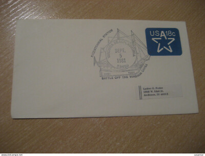 VIRGINIA BEACH 1981 Battle Off The Virginia Capes 1781 Military War Ship Cancel