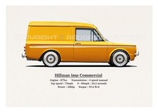 HILLMAN IMP HUSKY COMMERCIAL ART PRINT. CLASSIC. RETRO. LIMITED EDITION (40). 