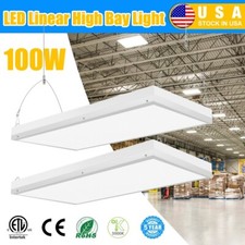 2FT Linear LED High Bay Lights, Commercial LED Warehouse Shop Light Fixture 2PCS