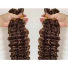 Highlights Human Hair Bulk For Braiding Crochet Braids Hair No Weft #4/#27 Color
