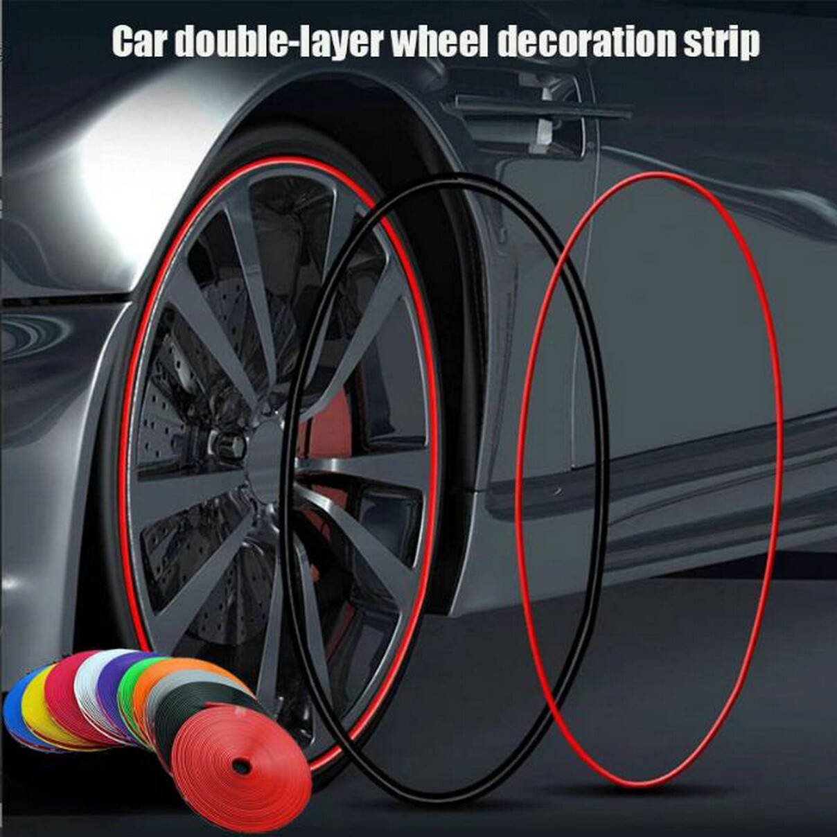 26Ft Rubber Car Wheel Hub Rim Edge Protector Ring Tire Guard Sticker