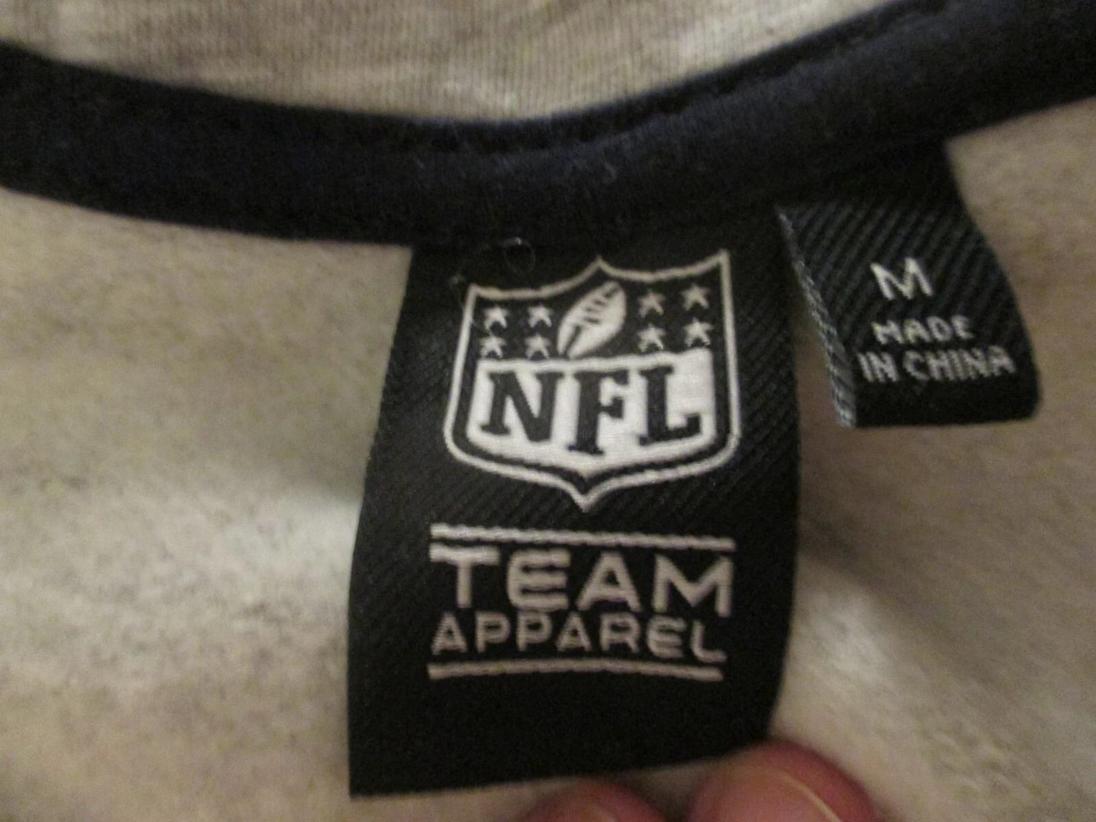 VETEMENTS NFL Team Apparel New England Patriots Felpa con cappuccio grigia con design Media Nuova senza etichette!!!!