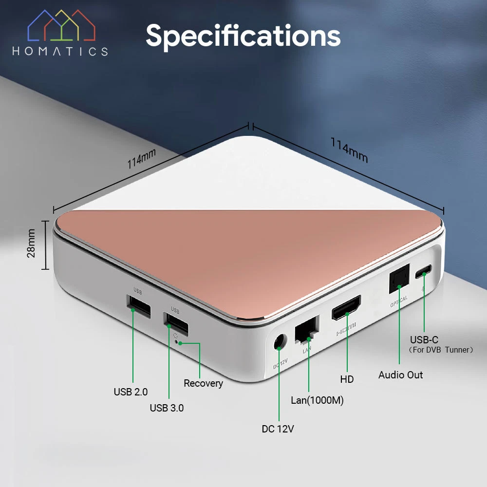 Homatics Box R 4K Plus Elite Lisanslı Android TV Box Rose Gold (Numerik ...