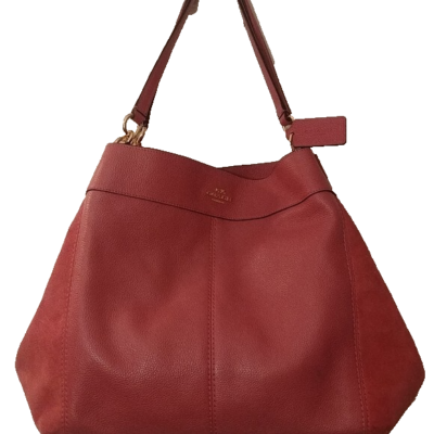 Coach Dalton 31 Leather/Suede Large Shoulder Satchel Bag Dust Pink 