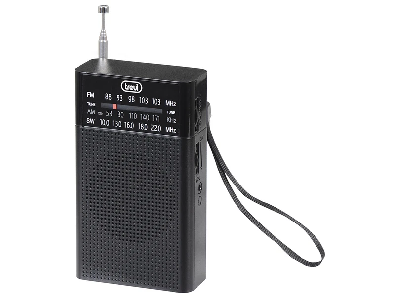 Mini Radio Portatile AM FM Nera a Batterie Altoparlante Presa Cuffie, fotografia 4 di 7