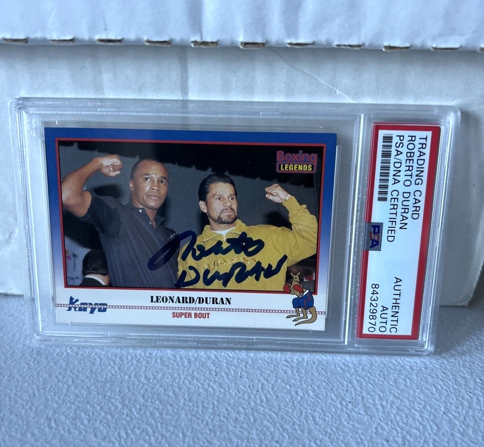 Roberto Duran "Boxing" Autographed Signed 1991 Kayo Boxing Legends Card PSA - Image 2 of 4