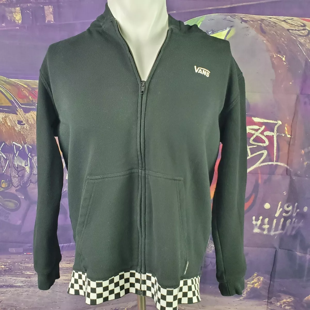 Vans checkerboard zip hoodie deals