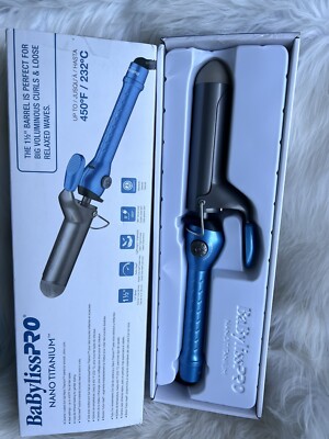 BaByliss PRO 1.5'' Nano Titanium Spring Curling Iron - Blue/Silver