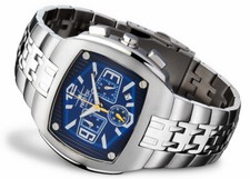 FIREFOX GIANT retro Edelstahl Herrenuhr Chronograph blau schwer 5ATM wasserdicht