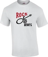 Christian Rock of Ages Guitar Music Cross Religious T-Shirt