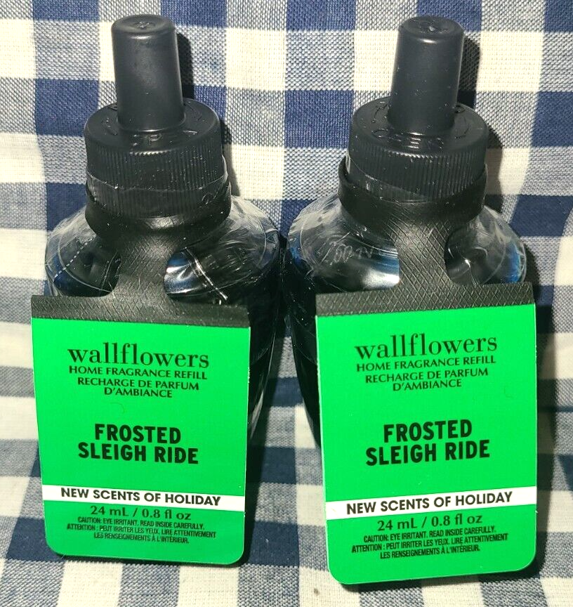 NEW 2-Pack FROSTED SLEIGH RIDE Wallflower Refill Bulbs by Bath & Body Works Sealed Fresh Fragrance
