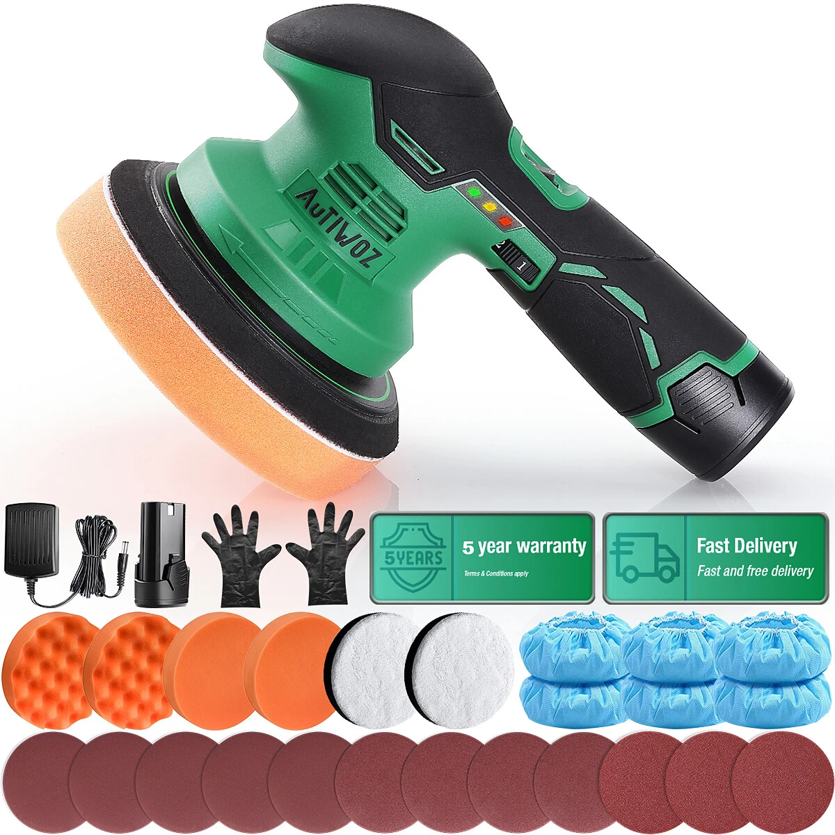 Cordless Car Polisher Buffer Sander DA Orbital Polishing Machine