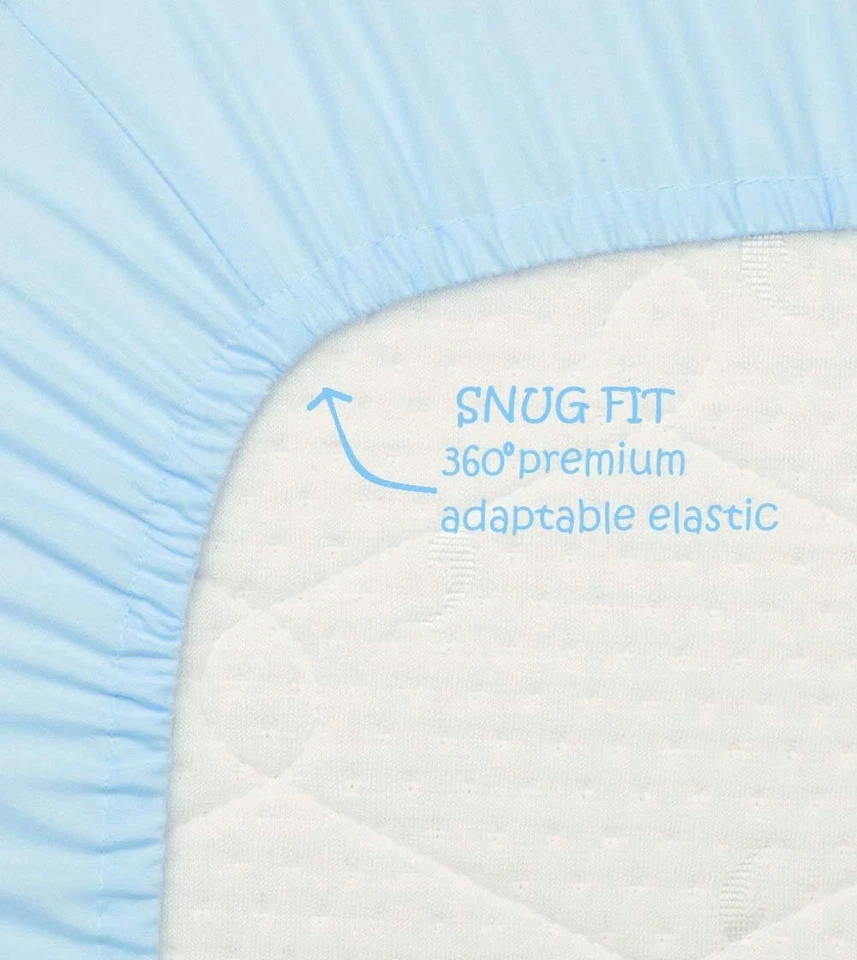 Paquete de 2 sábanas ajustables para mini cuna, sábanas para niños de material ultra suave Foto 3 de 4