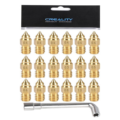 Creality Original 18Pcs Ender 3 S1 Nozzles 8Pcs 0.4Mm Nozzles 2Pcs 0.3/0.5/0.6