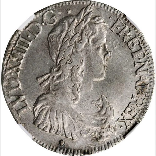 1649M France Ecu. NGC XF 45. KM-155.11. Rare Date, 2,000 Minted. Finest @ NGC