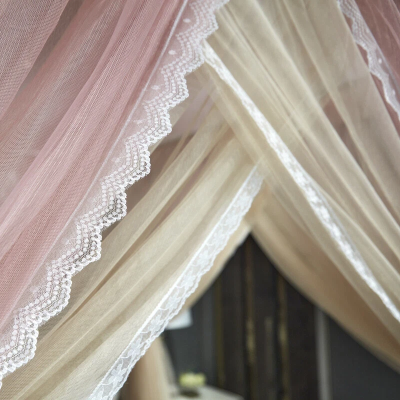 Mosquitera para verano doble capa red habitación romántica cama marcos cortina Foto 3 de 4