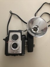 Vintage Kodak Brownie Reflex 20 Camera Kodalite Midget Flash Holder Untested USA