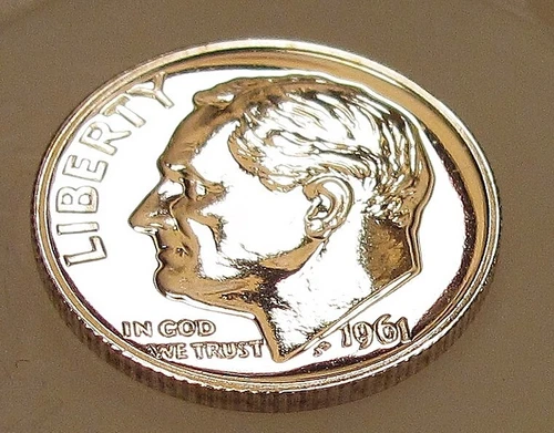 1961 Gem  Proof  "EYE CANDY" Dime 90% Silver Blazing Luster  #505