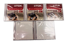 Lot of 5 TDK Camcorder DVD-RW 30 Min Video Rewritable Discs 1.4GB Sealed NEW