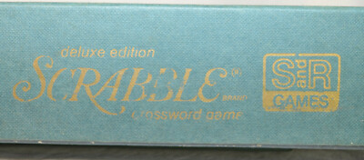  Vintage Scrabble Game Deluxe Edition Rotating Board Selchow & Righter 1977  