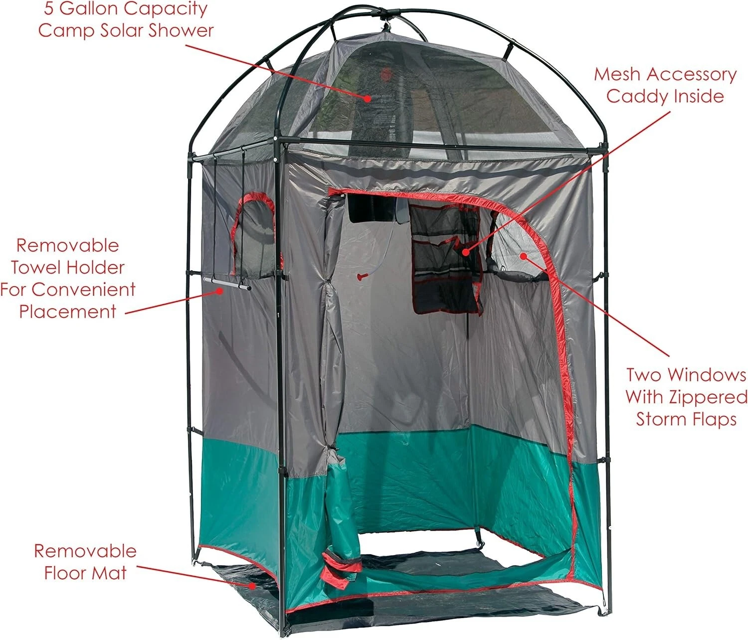 Texsport Portable Outdoor Camping Shower Privacy Shelter Changing Room, Gray,...