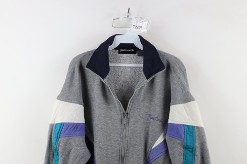 Vtg 90s Pierre Cardin Mens L Distressed Spell Out Warm Up Track Tennis Jacket - Picture 2 of 13