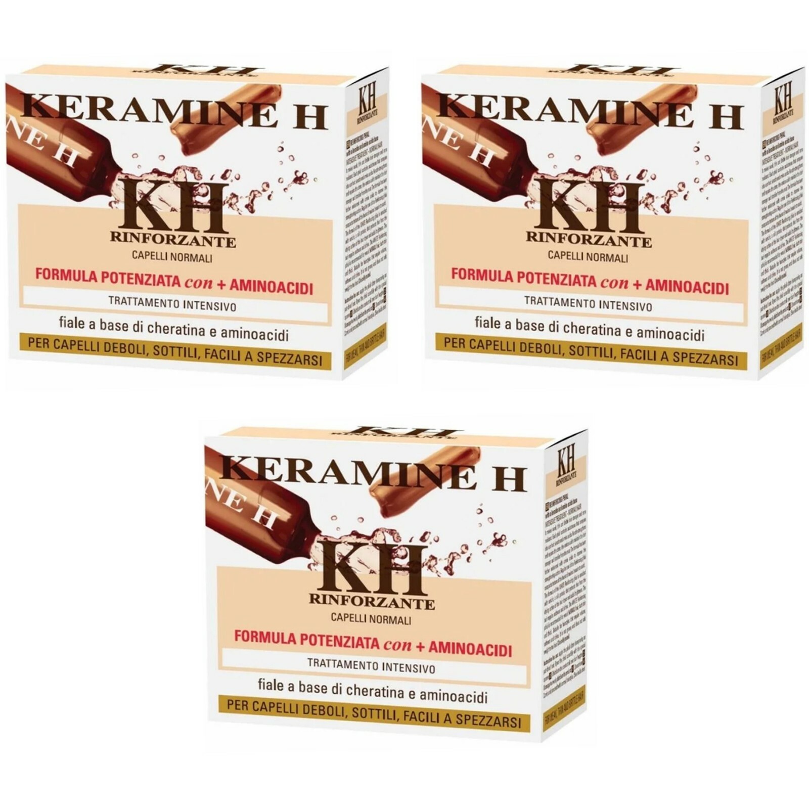 KERAMINE H KH Rinforzante Bianca 10 Fiale - Trattamento Per Capelli Normali - Immagine 2